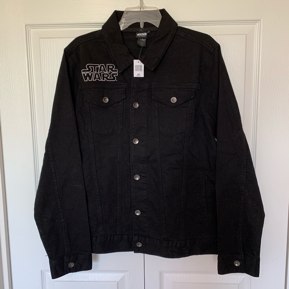 Star Wars Black Denim Jacket Size Medium